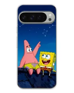 Чохол для Google Pixel 10 Pro XL з картинкою «Губка Боб та Патрік вночі»