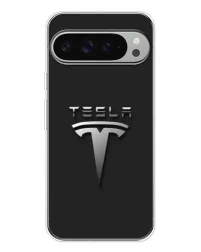 Чохол для Google Pixel 10 Pro XL з картинкою «Сталевий логотип Tesla»