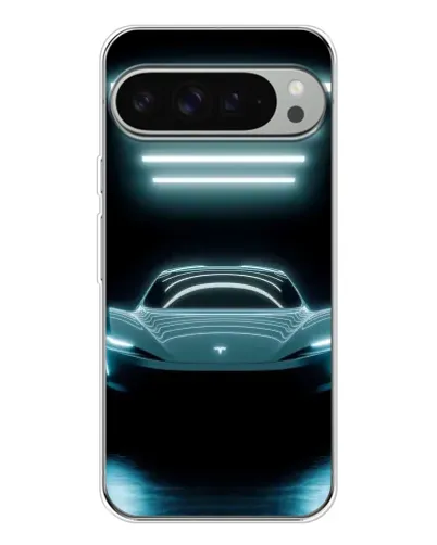 Чохол для Google Pixel 10 Pro XL з картинкою «Tesla в неоні»