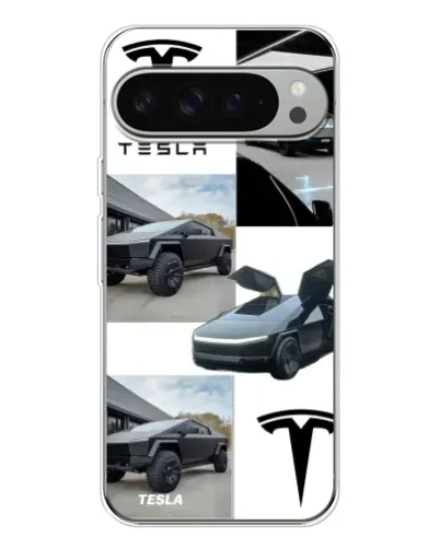 Чохол для Google Pixel 10 Pro XL з картинкою «Колаж Cybertruck Tesla»