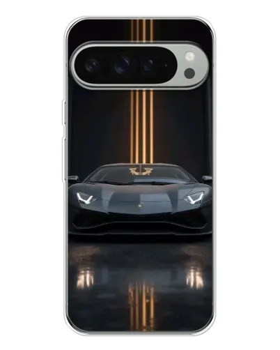 Чохол для Google Pixel 10 Pro XL з картинкою «Lamborghini золоті лінії»