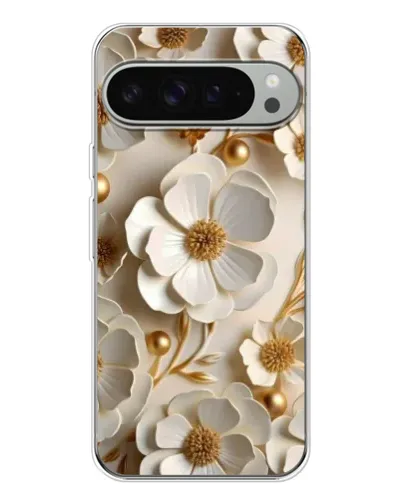 Чехол для Google Pixel 10 Pro XL с картинкой «Белие бумажние  цвети»