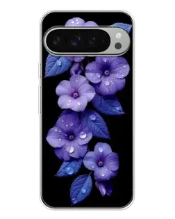 Чохол для Google Pixel 10 Pro XL з картинкою «Фіолетові квіти з росою»