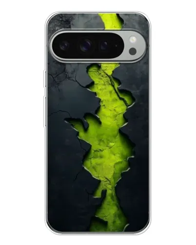 Чехол для Google Pixel 10 Pro XL с картинкой «Салатовый разлом скалы»