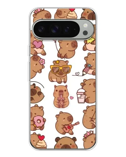Чохол для Google Pixel 10 Pro XL з картинкою «Стікерпак з капібарами»