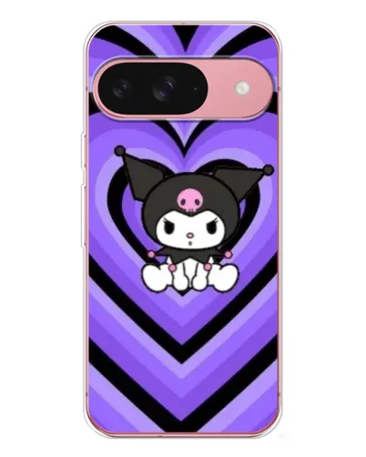 Чохол для Google Pixel 10 Pro з картинкою «Kuromi та фіолетові серця»