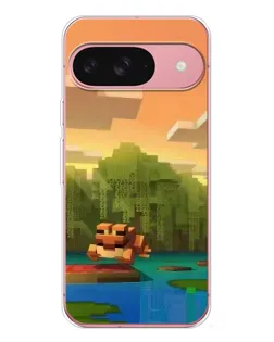 Чехол для Google Pixel 10 Pro с картинкой «Майнкрафт закат солнца»