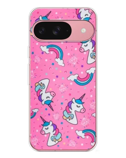 Чохол для Google Pixel 10 Pro з картинкою «Unicorn паттерн рожевий»