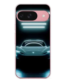 Чохол для Google Pixel 10 Pro з картинкою «Tesla в неоні»