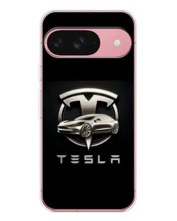 Чохол для Google Pixel 10 Pro з картинкою «Tesla — срібне авто»