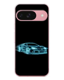 Чехол для Google Pixel 10 Pro с картинкой «Неоновый контур Lamborghini»