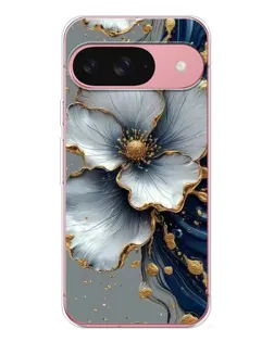 Чохол для Google Pixel 10 Pro з картинкою «Біла квітка та золотий флюїд»