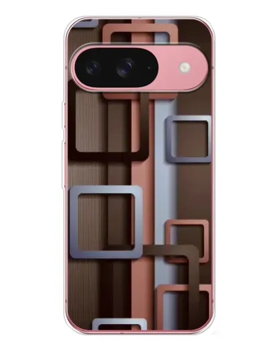 Чохол для Google Pixel 10 Pro з картинкою «Коричневі об'ємні квадрати»
