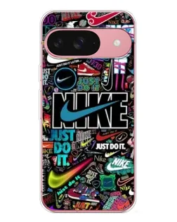 Чехол для Google Pixel 10 с картинкой «Яркий коллаж Nike»