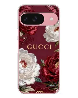 Чехол для Google Pixel 10 с картинкой «Gucci — бордовые розы»
