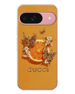 Чехол для Google Pixel 10 с картинкой «Gucci — золотые бабочки»