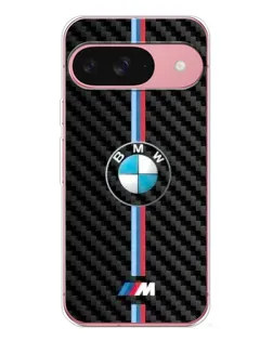 Чехол для Google Pixel 10 с картинкой «Эмблема BMW и карбон»