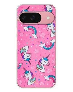 Чехол для Google Pixel 10 с картинкой «Unicorn паттерн розовый»