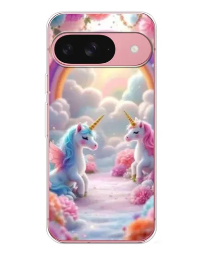 Чехол для Google Pixel 10 с картинкой «Радуга и единороги»