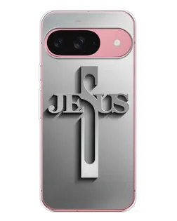 Чехол для Google Pixel 10 с картинкой «Металлический крест Jesus»