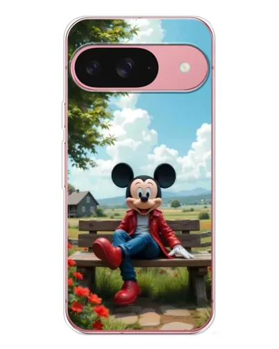 Чехол для Google Pixel 10 с картинкой «Микки на скамейке»