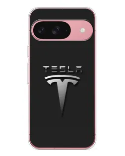 Чехол для Google Pixel 10 с картинкой «Стальной логотип Tesla»