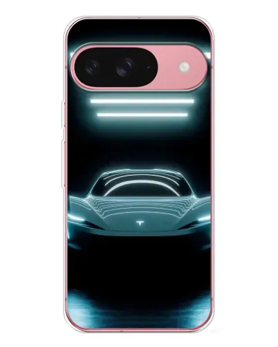 Чехол для Google Pixel 10 с картинкой «Tesla в неоне»