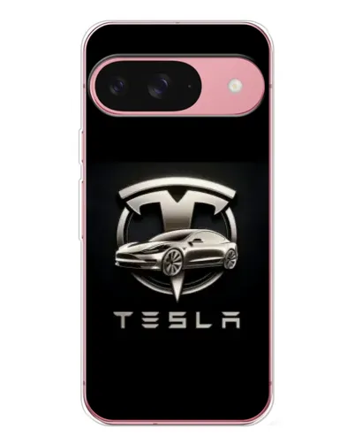 Чехол для Google Pixel 10 с картинкой «Tesla — серебристое авто»