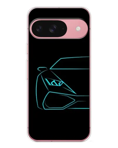 Чехол для Google Pixel 10 с картинкой «Голубой силуэт Lamborghini»