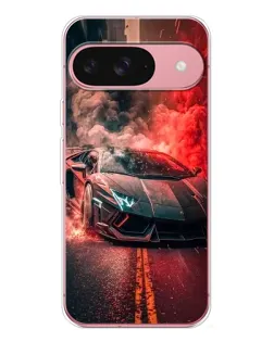Чехол для Google Pixel 10 с картинкой «Lamborghini красный дым»