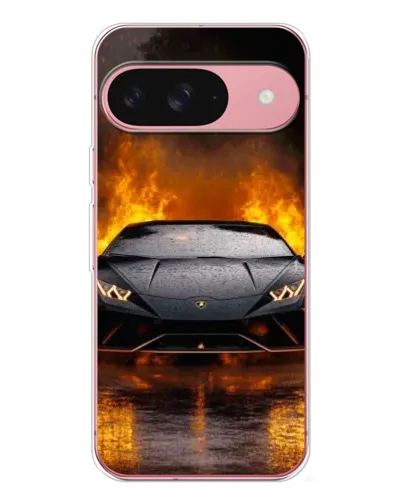 Чехол для Google Pixel 10 с картинкой «Lamborghini в огне»