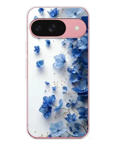 Чехол для Google Pixel 10 с картинкой «Голубой цветочный каскад»