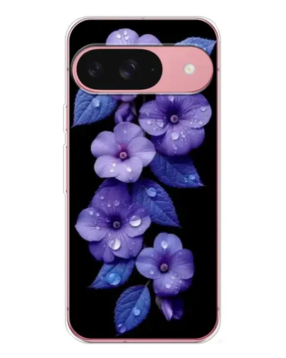 Чехол для Google Pixel 10 с картинкой «Фиолетовые цветы с росою»