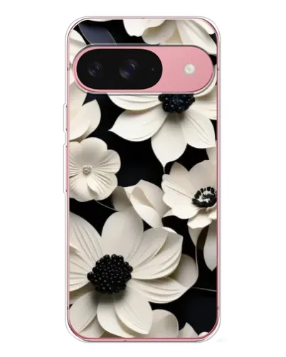 Чехол для Google Pixel 10 с картинкой «Объемные белые цветы»