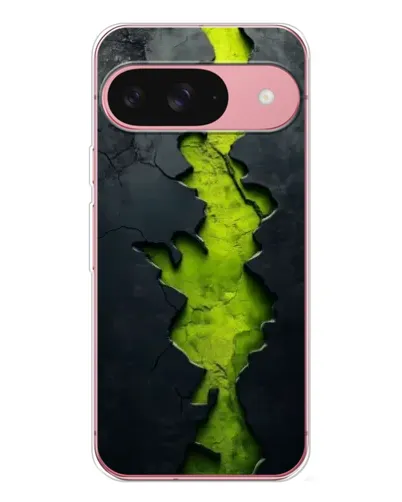 Чехол для Google Pixel 10 с картинкой «Салатовый разлом скалы»