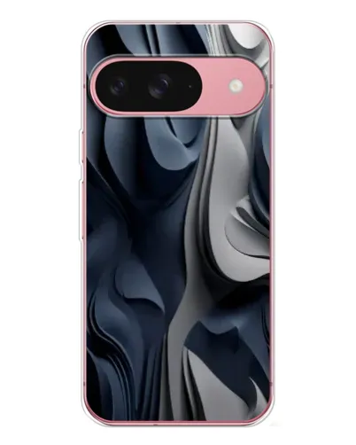 Чехол для Google Pixel 10 с картинкой «Объемные синие складки»