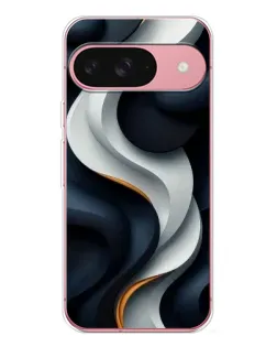 Чехол для Google Pixel 10 с картинкой «Объемные черно-белые ленты»