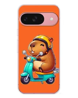 Чехол для Google Pixel 10 с картинкой «Капибара на скутере»