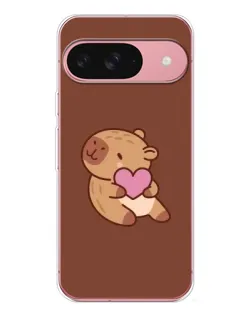 Чехол для Google Pixel 10 с картинкой «Капибара с сердцем»