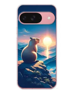 Чехол для Google Pixel 10 с картинкой «Закат солнца с капибарой»