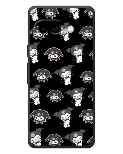 Чехол для Google Pixel 10a с картинкой «Черный паттерн Kuromi»