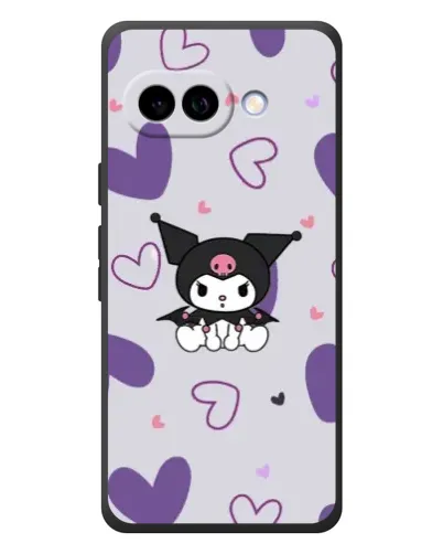 Чехол для Google Pixel 10a с картинкой «Kuromi и лавандовые сердца»