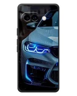 Чехол для Google Pixel 10a с картинкой «Взгляд BMW с синими фарами»