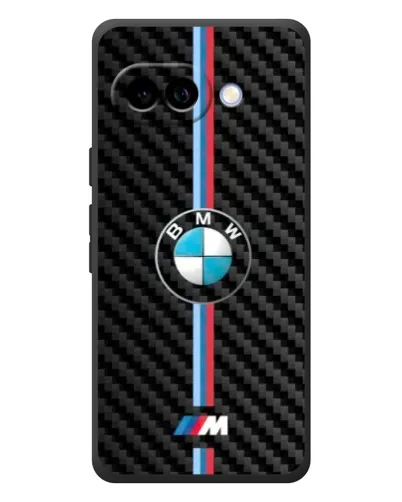 Чехол для Google Pixel 10a с картинкой «Эмблема BMW и карбон»