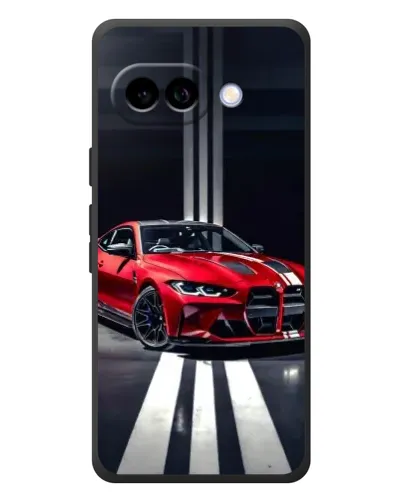 Чехол для Google Pixel 10a с картинкой «Красная BMW на дороге»