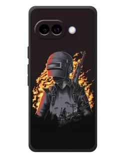 Чехол для Google Pixel 10a с картинкой «PUBG — огненный силуэт»