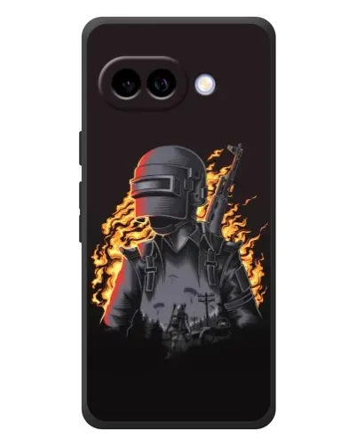 Чехол для Google Pixel 10a с картинкой «PUBG — огненный силуэт»