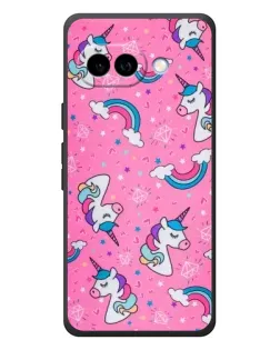 Чехол для Google Pixel 10a с картинкой «Unicorn паттерн розовый»