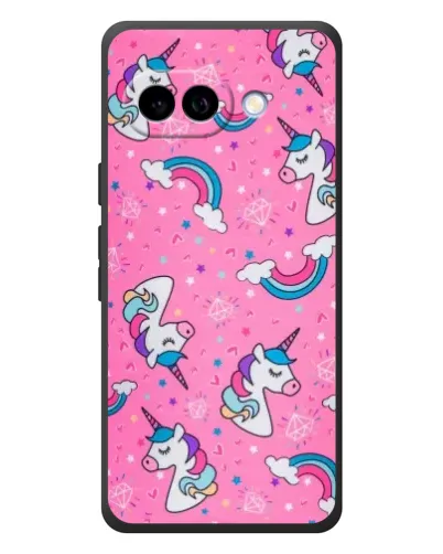 Чехол для Google Pixel 10a с картинкой «Unicorn паттерн розовый»