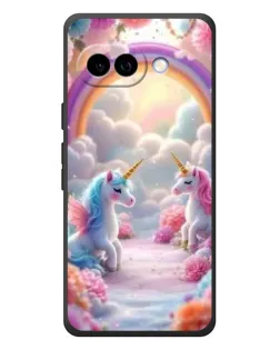 Чехол для Google Pixel 10a с картинкой «Радуга и единороги»